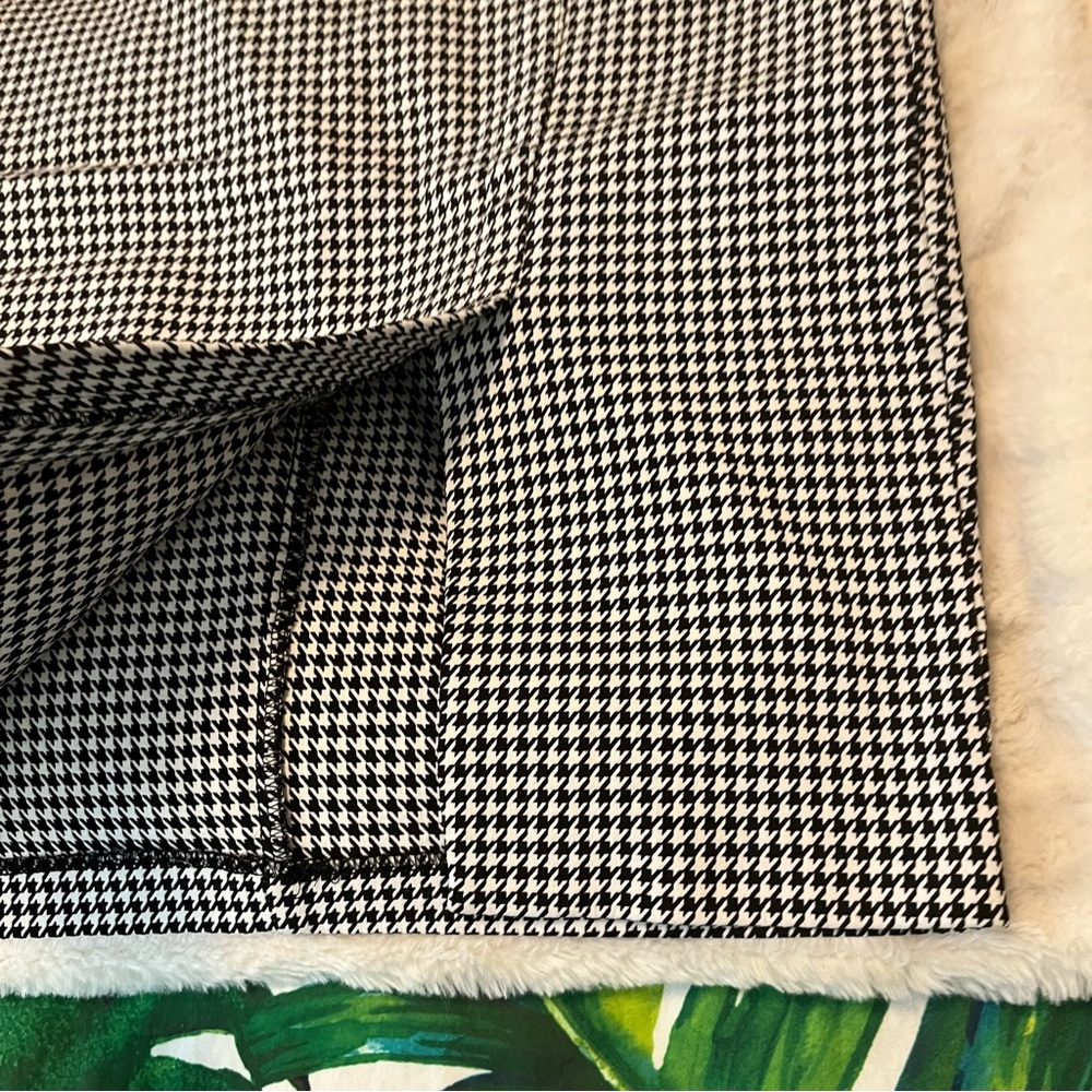 Glamour x Lane Bryant Sz 20 Black White Houndstooth Asymmetric Office Skirt - Picture 7 of 9